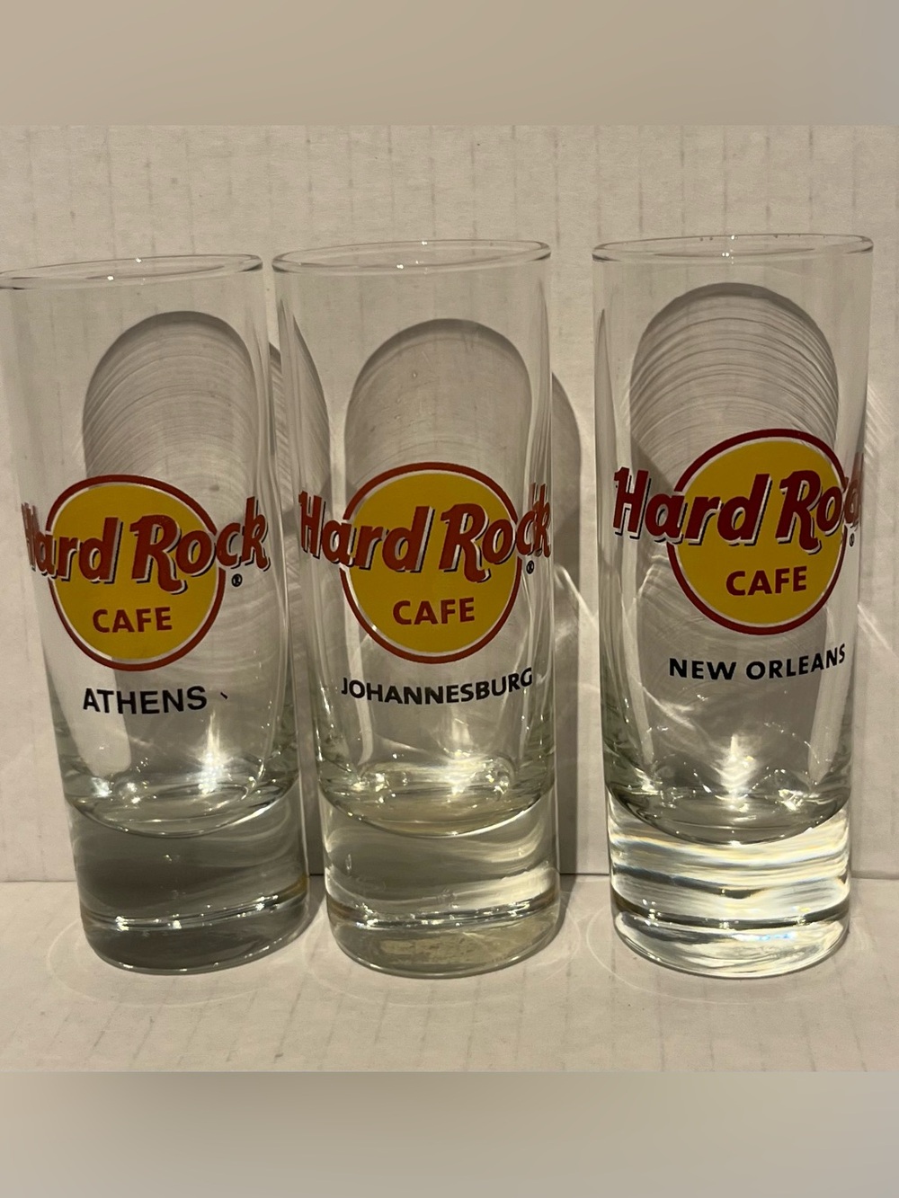 Hard Rock Shooter Glasses - 3 Modern Classic Design Bundle.